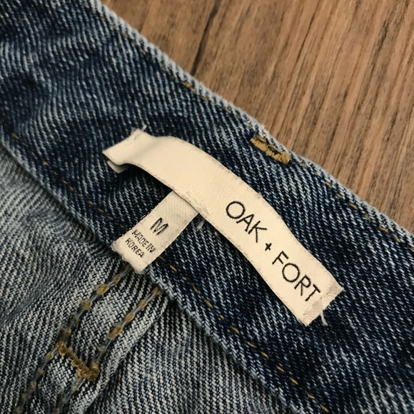 Oak + Fort raw hemmed wide leg jeans - Picture 4 of 10